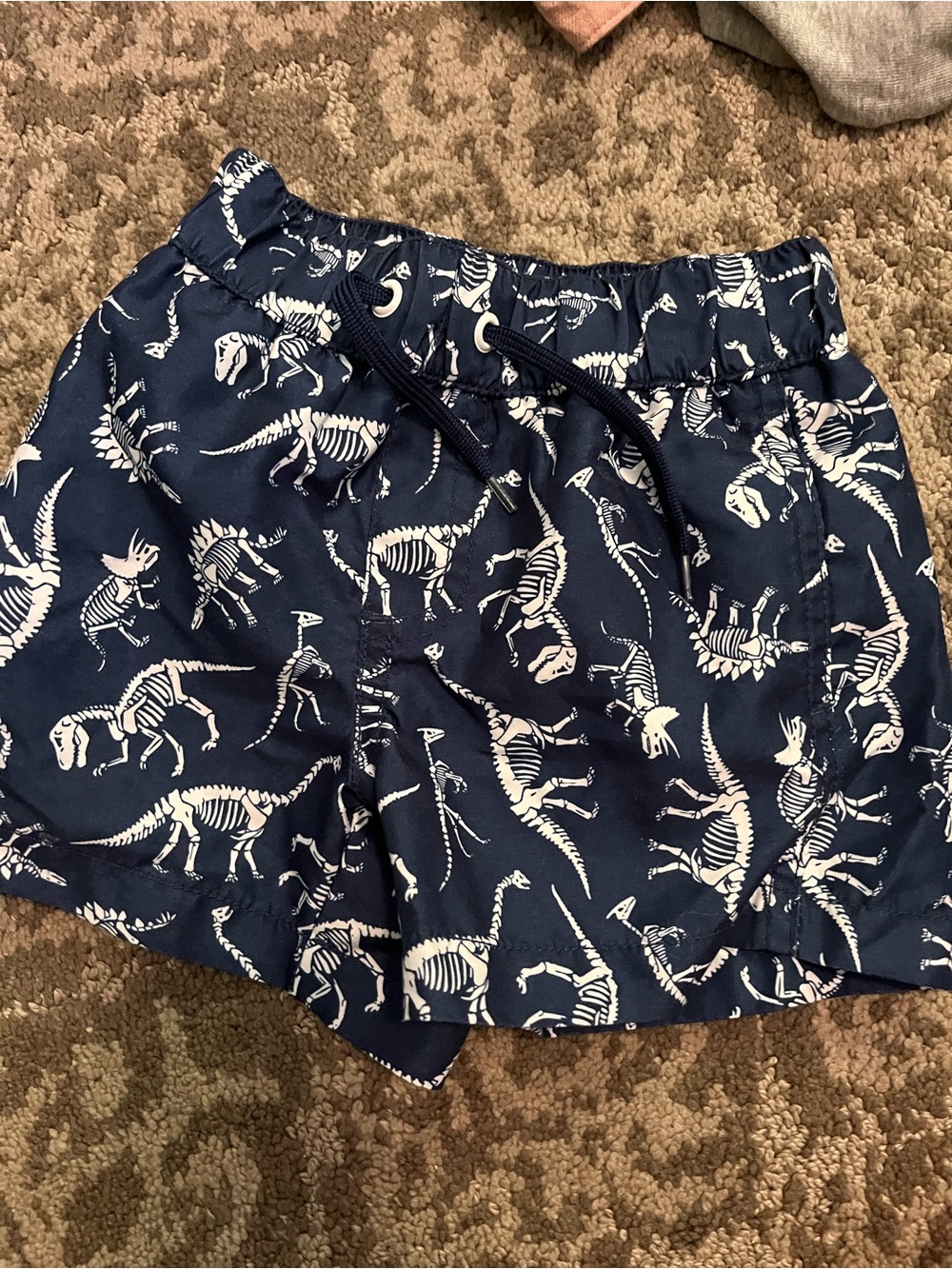 Crazy 8 Navy & White Dino Skeleton Swim Shorts